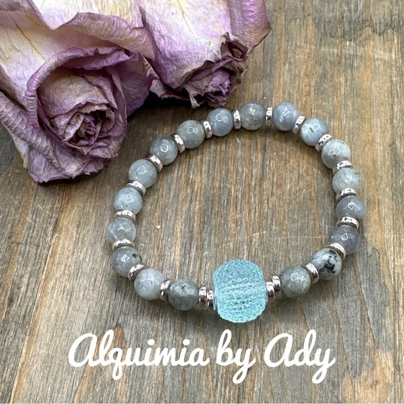 Labradorite chunky beaded bracelet/August birthstone - Picture 1 of 6